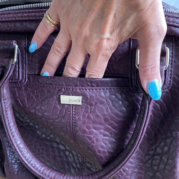 Jewell thirty one Brown Plum snake embossed bag with removable shoulder strap - Picture 5 of 12